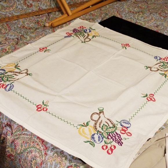 None Other - Small Fruit embroidered tablecloth